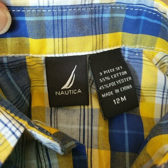 Nautica shirt and sweater vest, 12 M - Picture 3 of 4