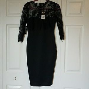 Lace and polyester cocktail dress