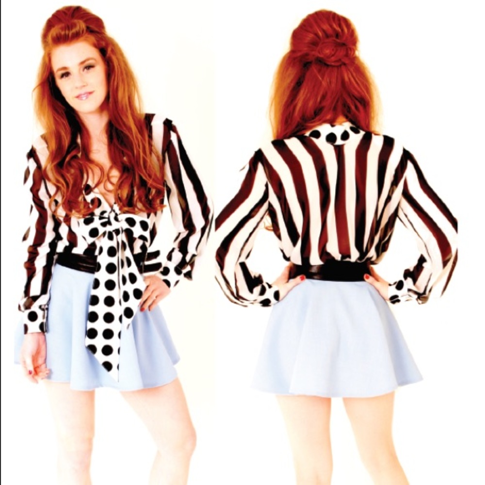 Bunny&bear dots and stripes blouse