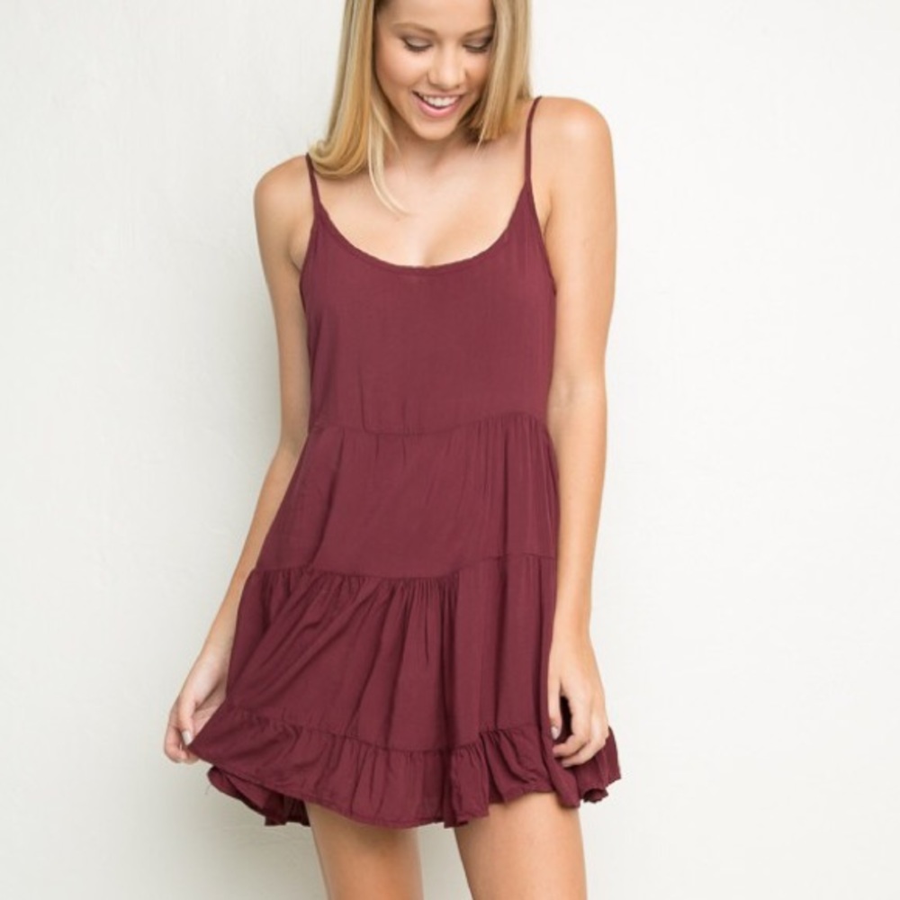Brandy Melville Maroon Burgundy Jada Dress