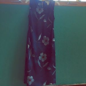 Blue floral midi dress