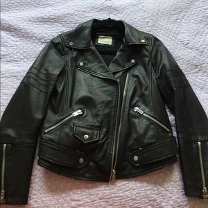 Zara genuine leather moto jacket