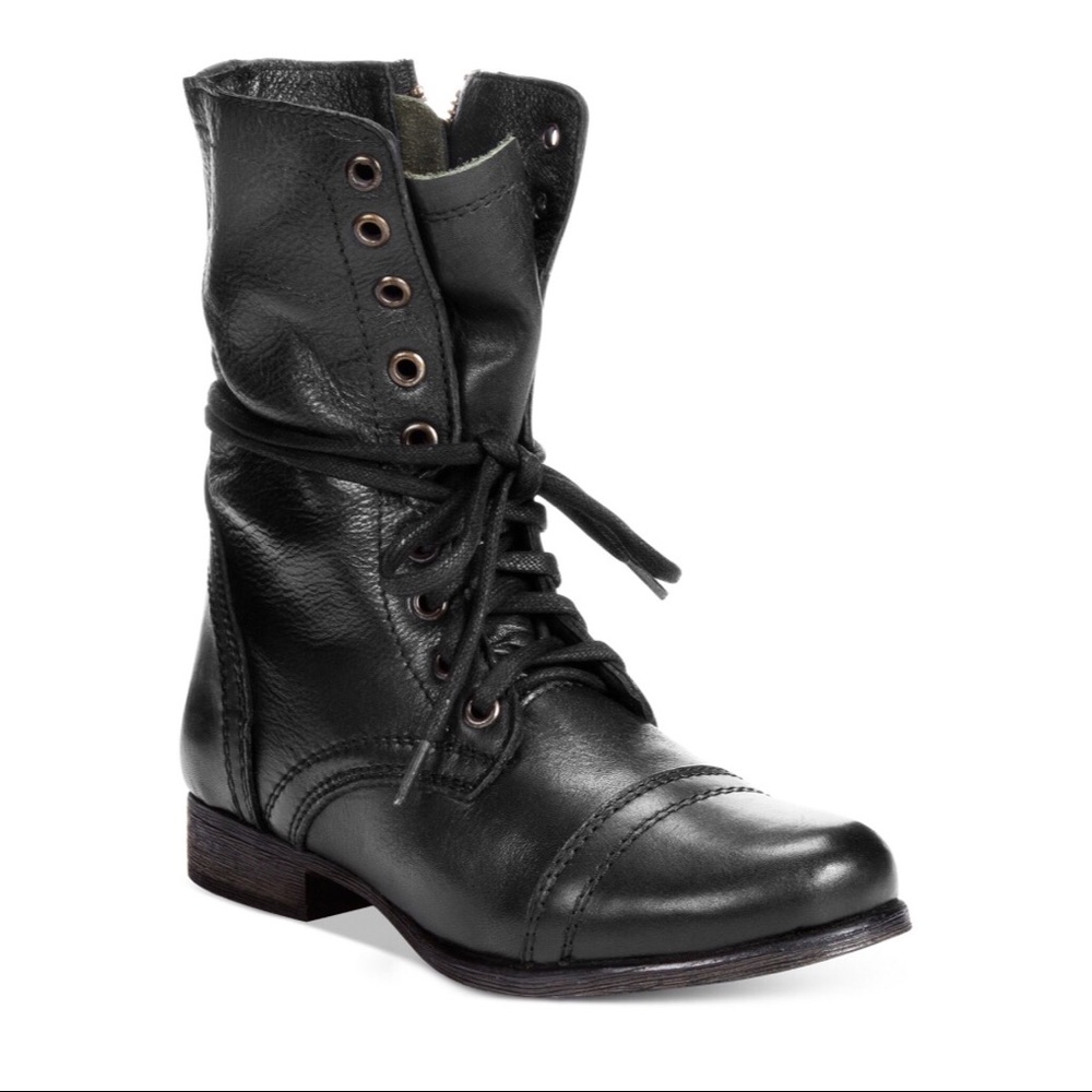 Black Steve Madden "Troopa" Combat Boots