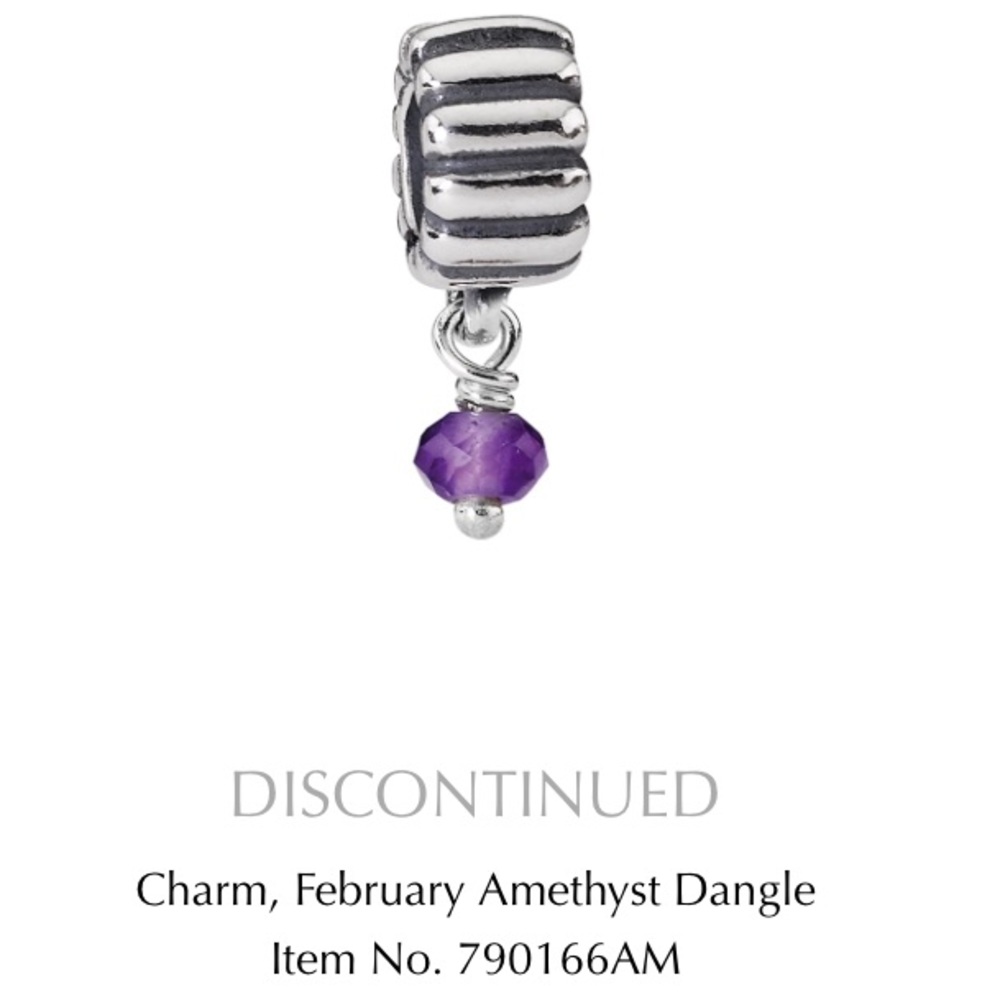 Pandora February Amethyst Dangle Charm