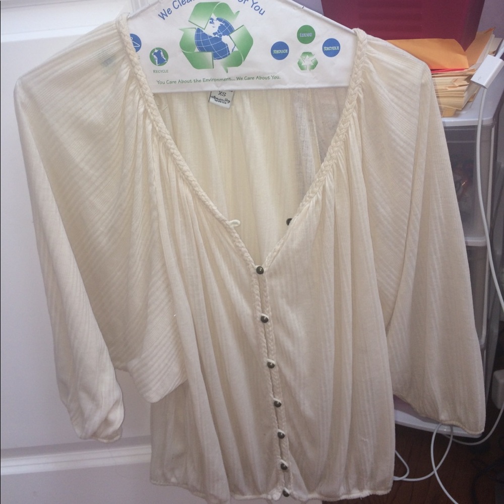 Baggy button down top
