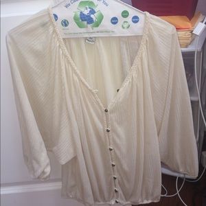 Baggy button down top