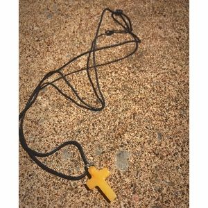 • citrine cross crystal necklace •