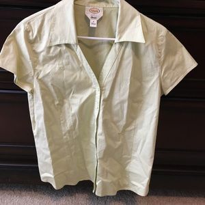 Talbots sz 12 stretch blouse, light lime green