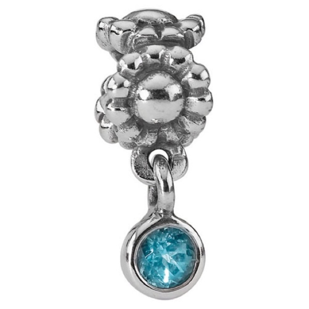 Pandora Flower Blue Dangle Charm
