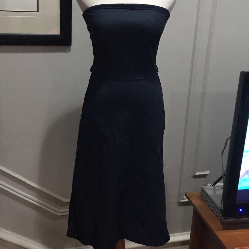 Denim A-line skirt dress