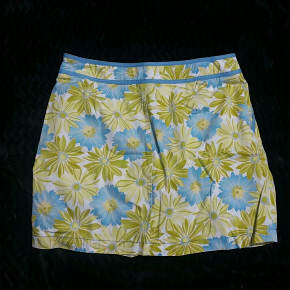 Floral Flower Pocket lime green white blue - Picture 3 of 5