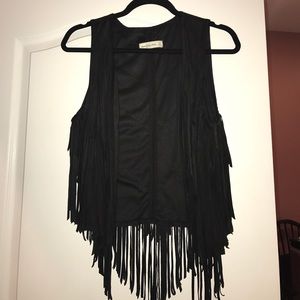 Black Fringe Vest