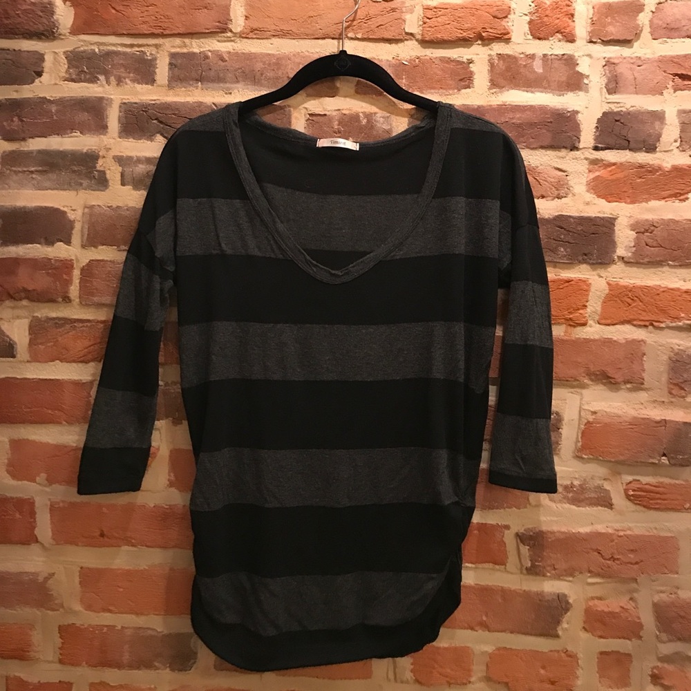 Black and Grey 3/4 sleeve top