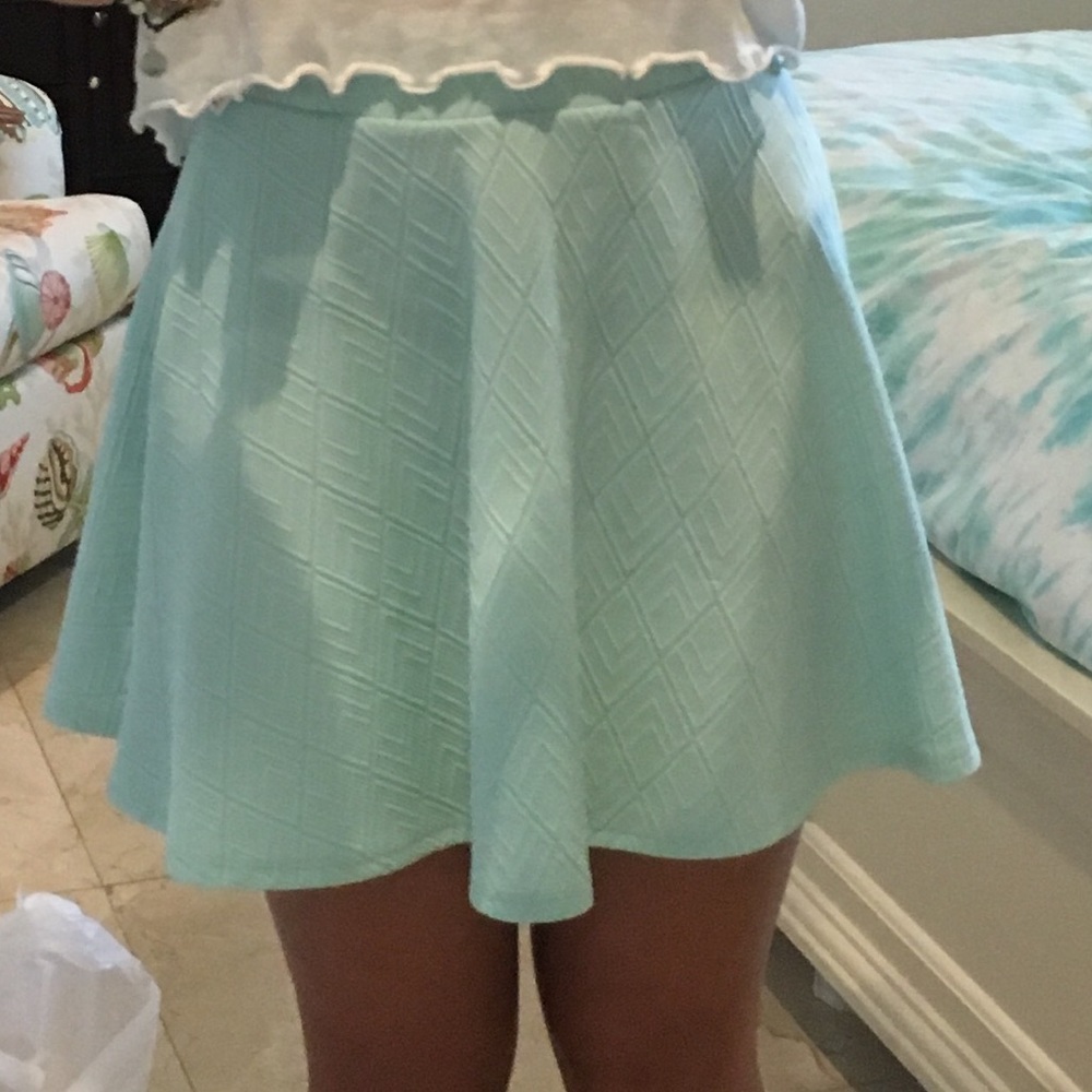 Small blue charlotte rise mini skirt