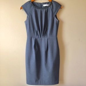 Calvin Klein classic cap sleeve grey dress