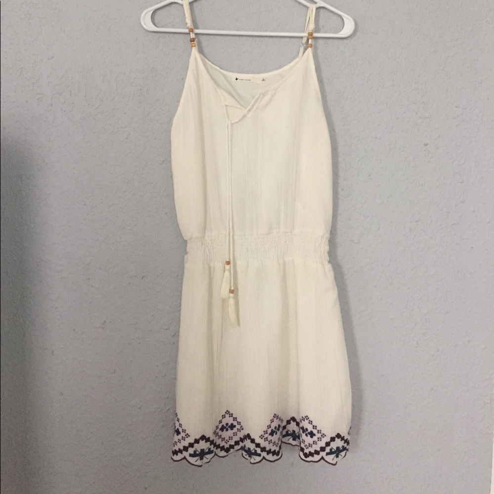 Paper Crane White Drop Waist Dress