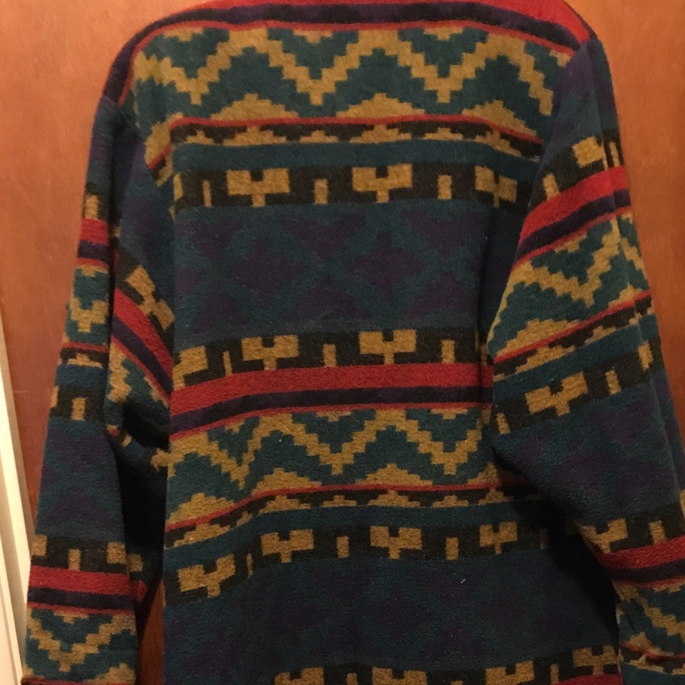 Sharon Young Wool Blend Southwestern Coat Sz M - Picture 3 of 5