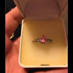 Lab created pink sapphire ring