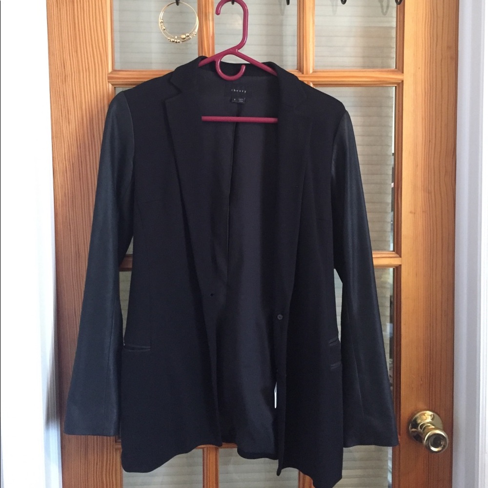 Theory Blazer with leather sleeves
