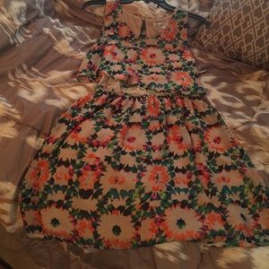 Pretty Lace Waist Colorful Dress