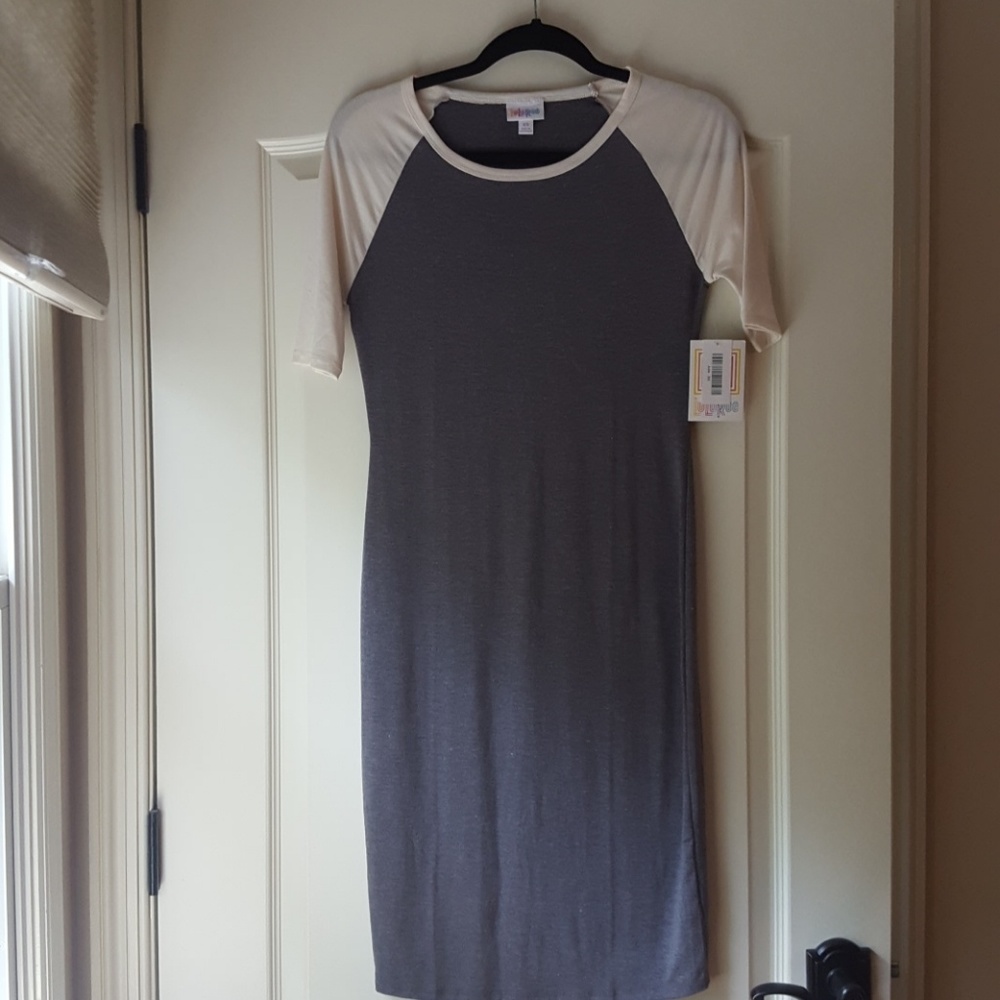 Lularoe XS Gray and White Julia Dress