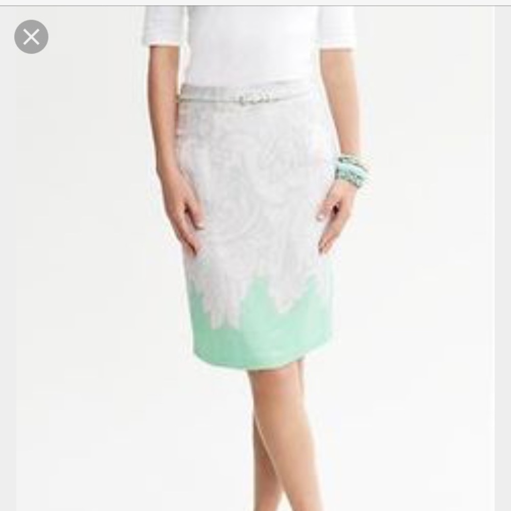 Petite Paisley Print Pencil Skirt