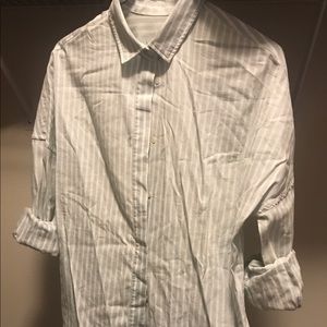 Button up, frayed blouse