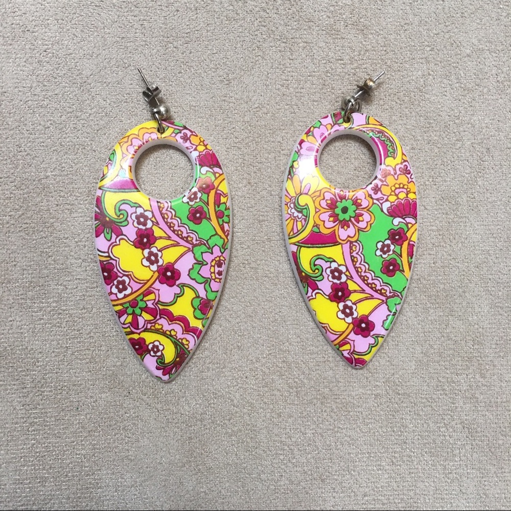 Paisley floral tear drop earrings