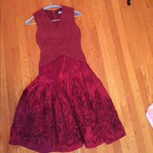 Adrianna Papell Burgundy Cocktail Dress