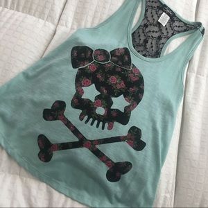 Mint Skull Razorback Tank