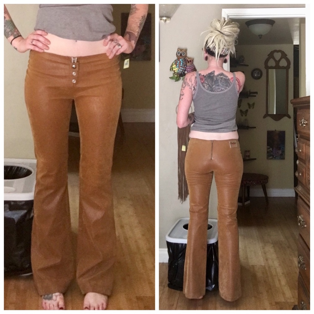 Vintage Brown Suede Enchant Bell Bottoms.