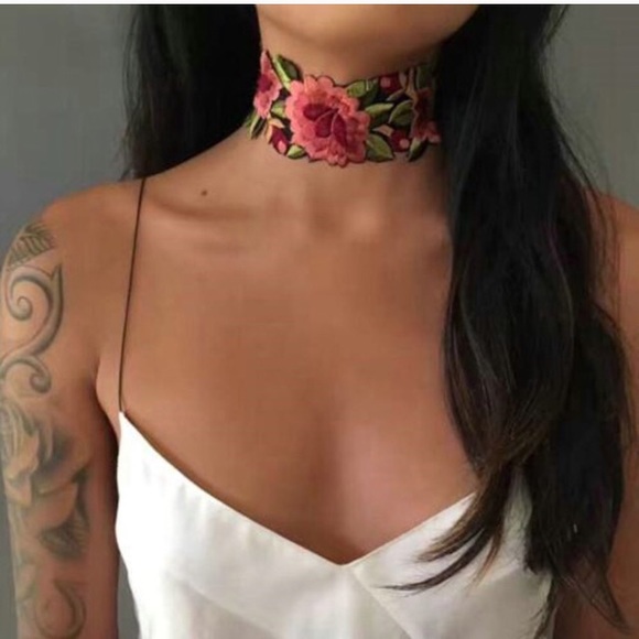 Floral Rose Boho Choker Tattoo - Picture 2 of 4