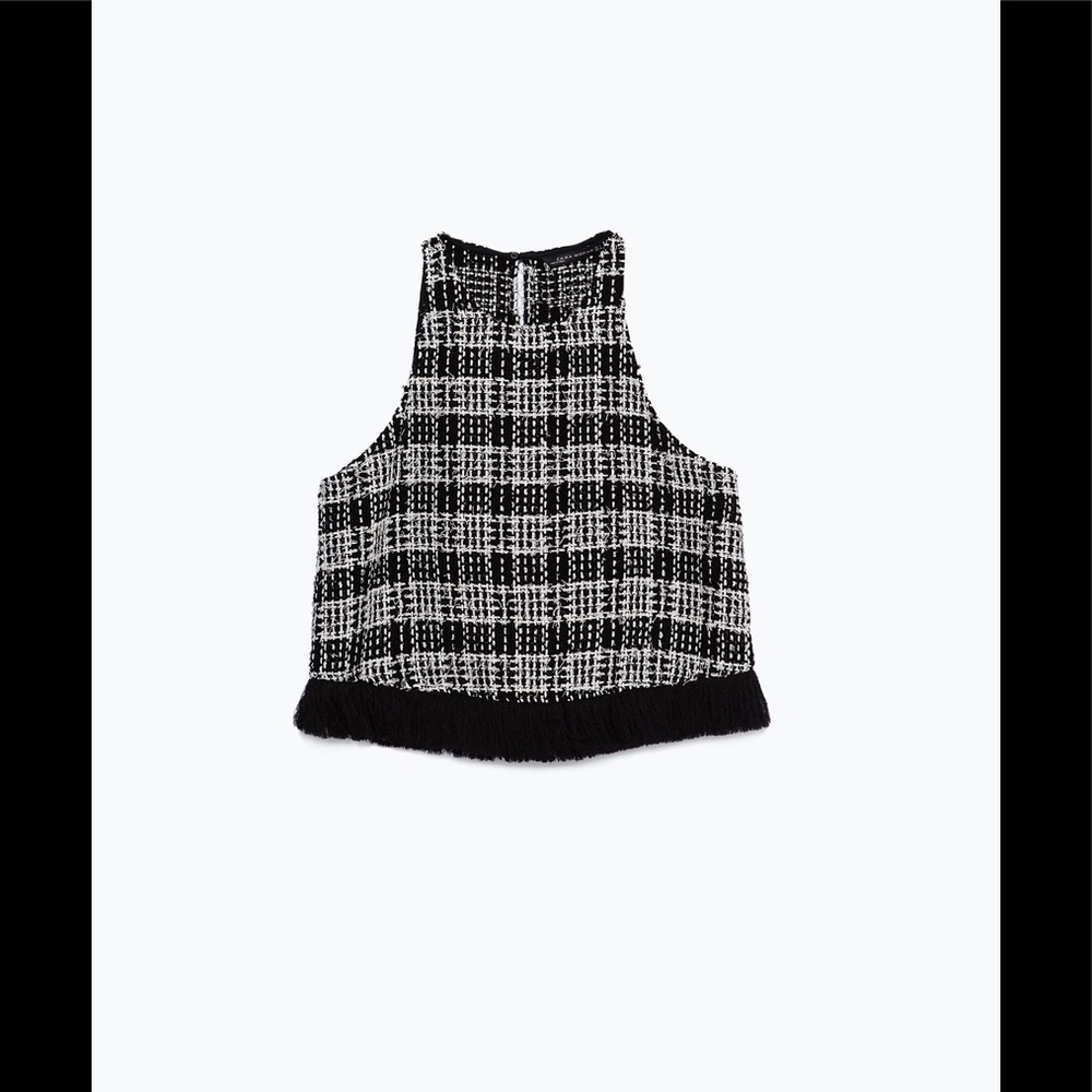 🛍SOLD🛍 Zara tweed crop top - Picture 2 of 4