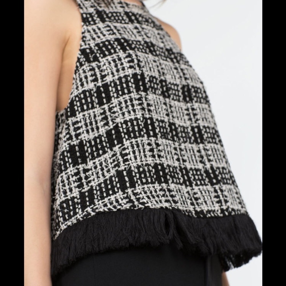 🛍SOLD🛍 Zara tweed crop top - Picture 4 of 4