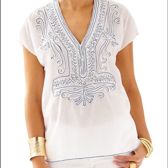 lilly pulitzer | ibiza embellished top. FREE GWP - Picture 2 of 8