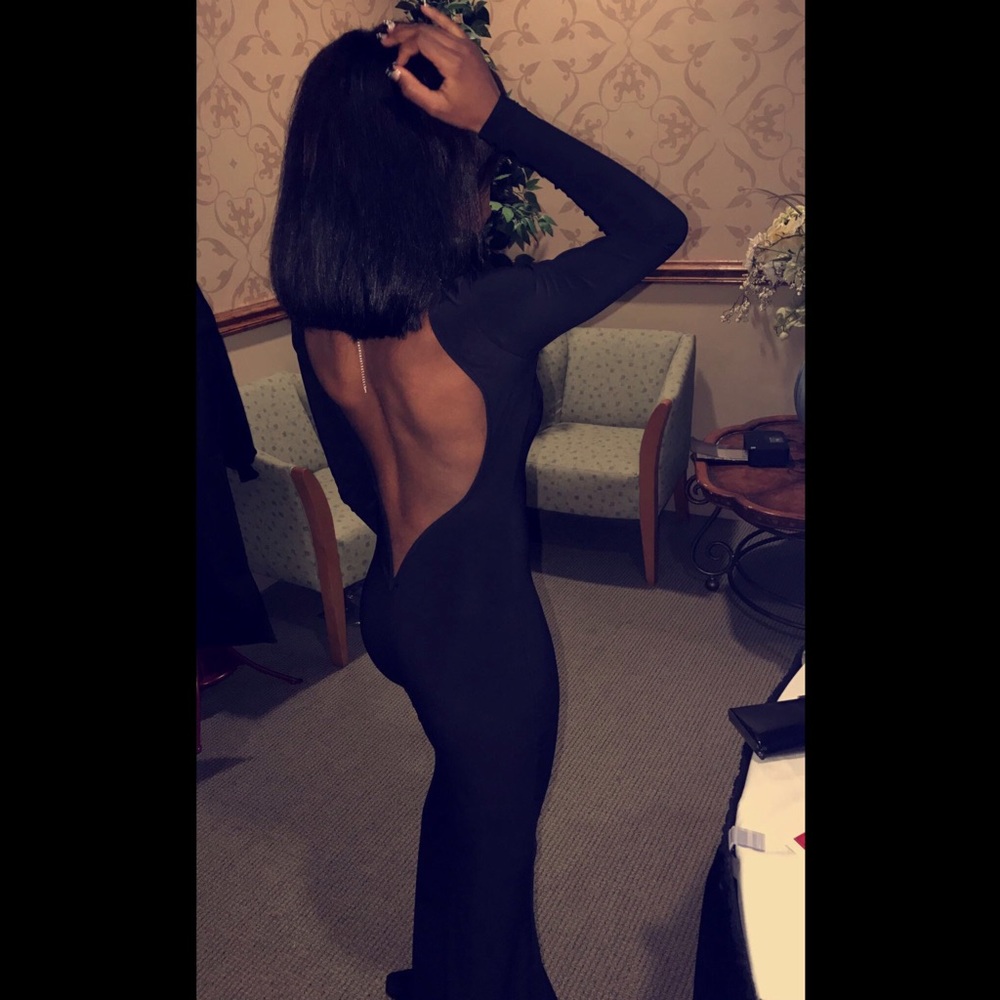Deep V cut dress
