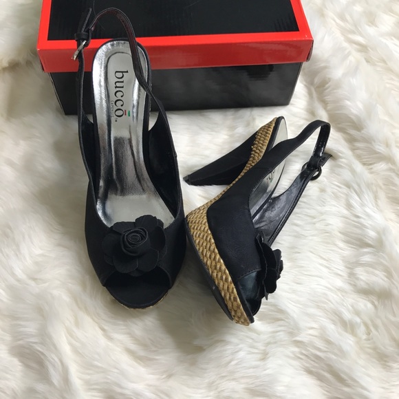 *SOLD*Bucco Heel Espadrille Sandal Black 8.5 NIB - Picture 8 of 8