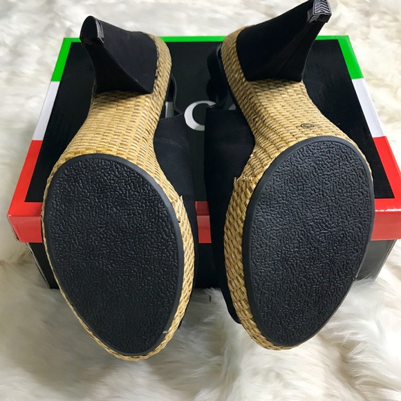 *SOLD*Bucco Heel Espadrille Sandal Black 8.5 NIB - Picture 5 of 8