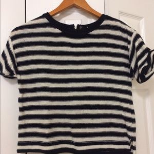 Black and White Cotton Striped shirt
