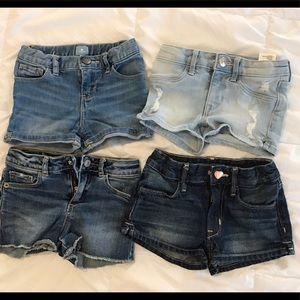 4 pairs toddler girl denim shorts
