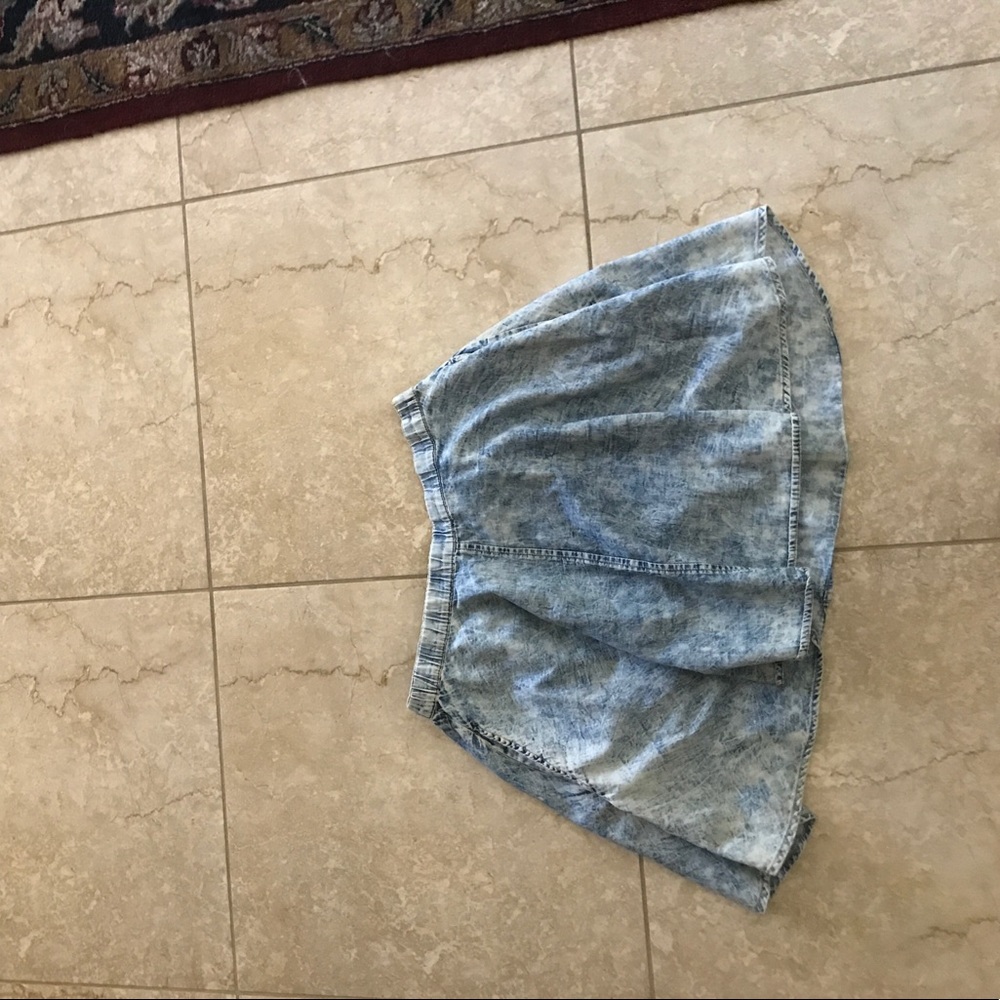 Acid wash jean skirt (not authentic jean material)