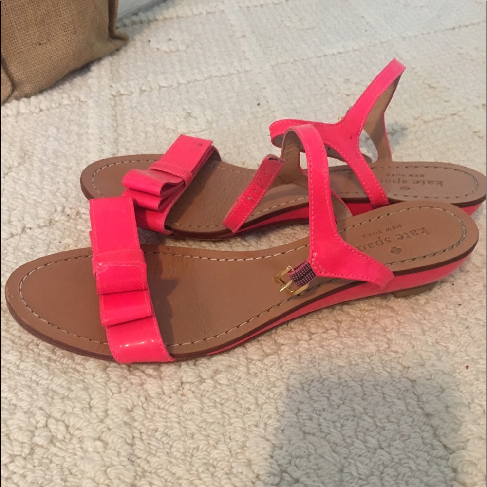 Authentic Kate Spade Hot Pink Sandals w/ Bow!