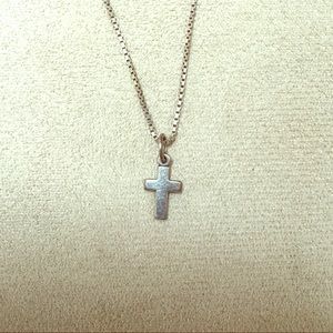 Tiny sterling cross charm