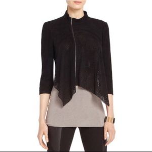 BCBG suede laser cut black jacket