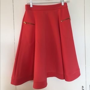 Pink ASOS midi scuba skirt
