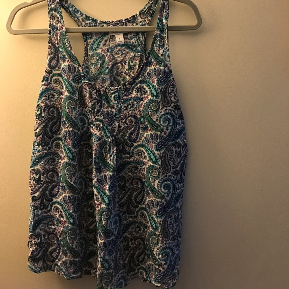 Old Navy Tank Blouse Paisley Print Size Large
