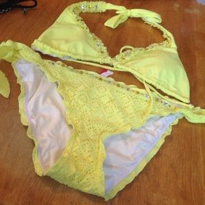 Victoria's Secret bikini with crochet detail