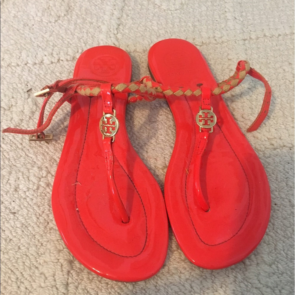 Authentic Tory Burch Orange Summer Sandals!