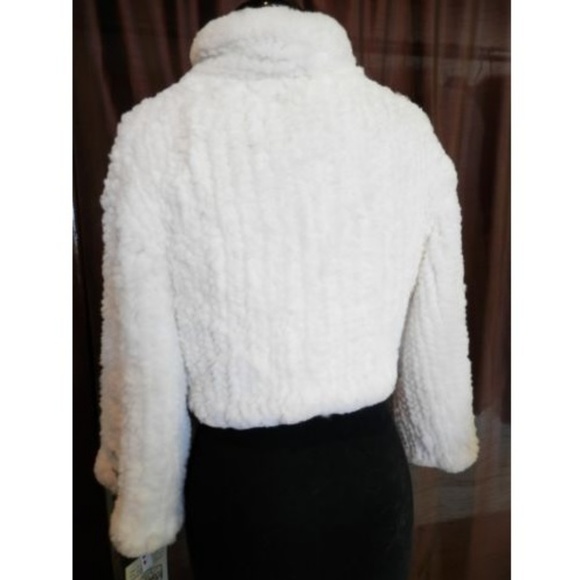 SOLD White rex rabbit fur bridal bolero/shrug - Picture 2 of 7