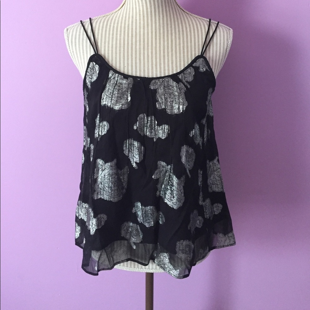 🆕 Lucky Brand Black and Silver Tank Top